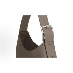 HERMES Arcon silver metal hardware moon bag, hand and shoulder bag for women, 18 Etoupe, elephant grey